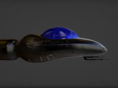 Spaceship with light Free low-poly 3D model