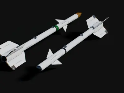 R-3S R-3R Atoll Missile Low-poly 3D model