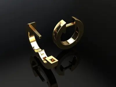 Simple Square Hoop Earring Size Small 3D print model