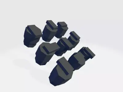 Military Buttons Low-poly 3D model