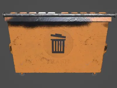 Trash Container Low Poly Game Ready Low-poly 3D model