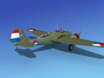 Martin B-10 Denmark 3D model