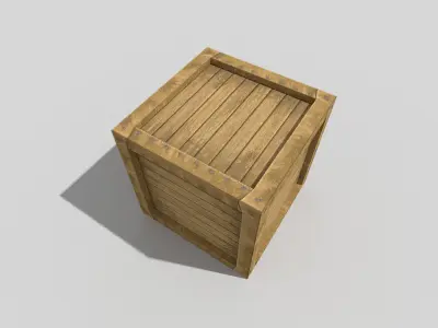low poly wooden box Low-poly 3D model order