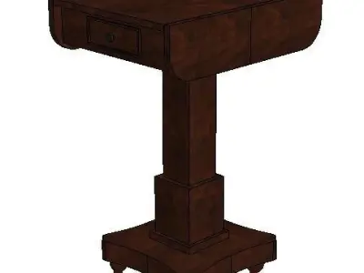 antique pembroke table h70 w38 d48 cms Low-poly 3D model