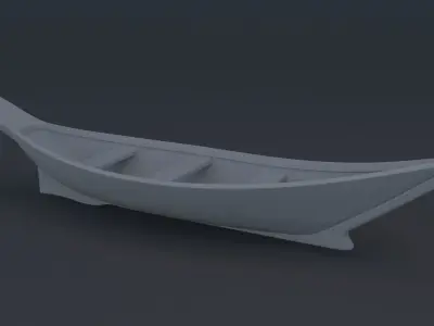 Boat Model viking canoe 3D model
