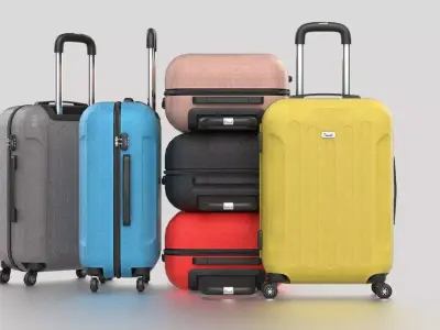 Suitcare suitcase on wheels Low-poly 3D model