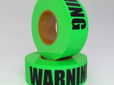 WARNING Tape Green 3D model