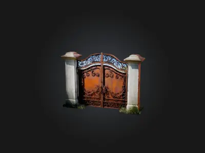 Rusted Iron Gate Low-poly 3D model