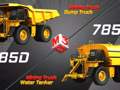 785D Mining Truck 2 in 1 3D Model Pack