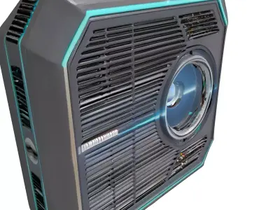 SciFi Wall Mounted Projector Device 3D model