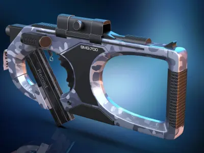 SMG-700 Concept Gun Low-poly 3D model