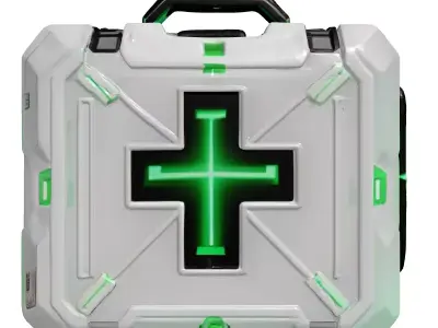 Futuristic Medkit with Glowing Cross 3D model purchase