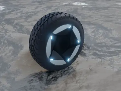 Wheel model C futuristic tire 3D model