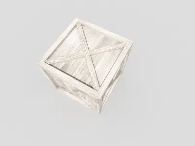 low poly wooden crate Low-poly 3D model 4