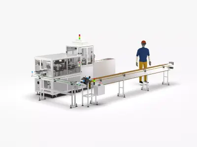 Automatic Candy Processing and Packaging Line 3D model purchase