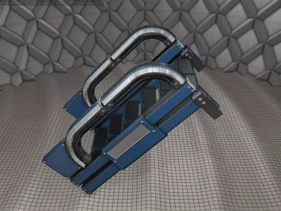 Sci-Fi Stairs - 2 - Blue Version  Low-poly 3D model