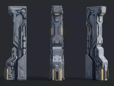 Sci Fi Parts Kit Pack Vol 02 A PBR Free low-poly 3D model