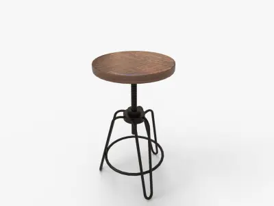 Trenton Metalworks Revolving Bar Stool 3D model