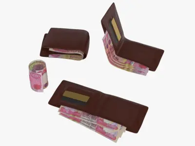 Iraq 25000 Wallet Money Purse 3D model
