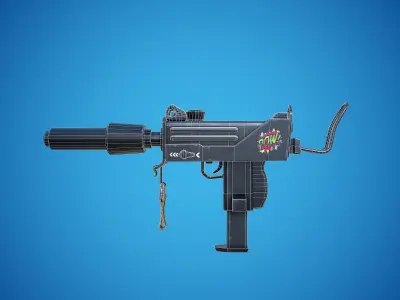 Fortnite Fan art gun Low-poly 3D model