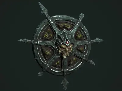 Undead shield Low-poly 3D model purchase