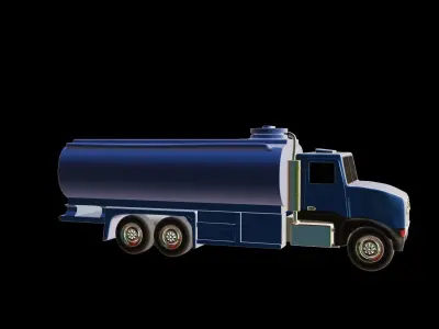 Short Oil Truck 3D model