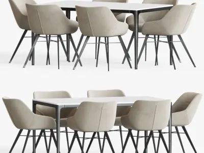 Dining Set chair - person 3D model