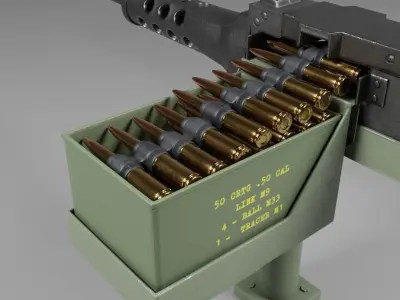 M2HB heavy machine gun  Free 3D model