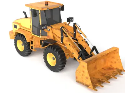 Detailed 3D Model of a Construction Wheel Loader Blender Low-poly 3D model