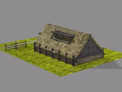 Medieval Viking House 04 Game Ready Low-poly 3D Model Low-poly 3D model purchase