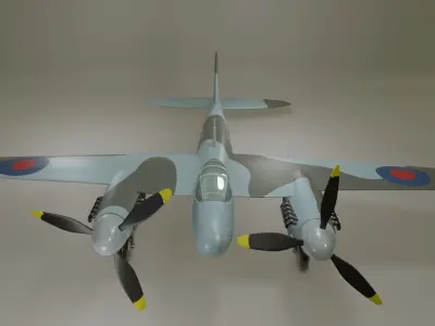 DeHavilland Mosquito Second World War Aircraft 3D model