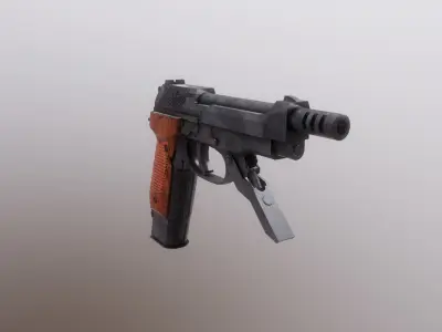 Barretta93r gun Low-poly 3D model