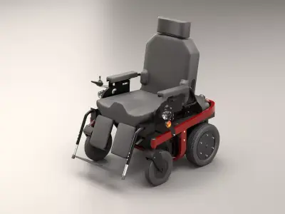 Modern Electric Wheelchair - Low Poly PBR Game Ready Low-poly 3D model