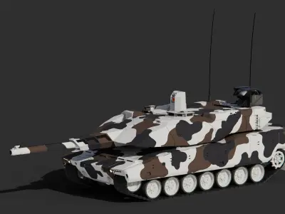 KF51 Panther MBT Game Ready Low-poly 3D model