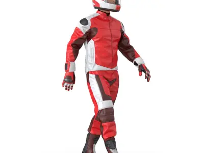 Motorcycle Rider Generic 2 Rigged for Cinema 4D 3D model