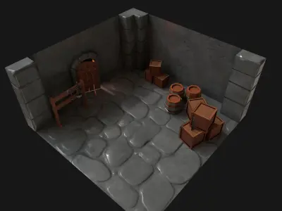 environment dungeon room - dungeon room 3D model