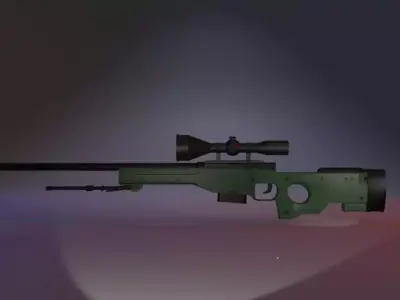 Sniper rifle AWP Low-poly 3D model