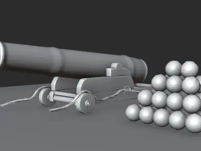 fire cannon  Low-poly 3D model