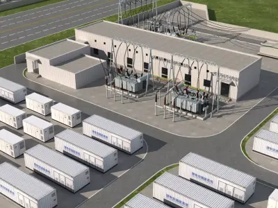 Lithium Battery Energy Storage Station 3D model
