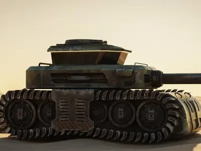 Low Poly Military Tank Game Asset Model with PBR Texture Low-poly 3D model