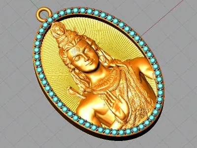 Shiv ji Pendant 3D print model