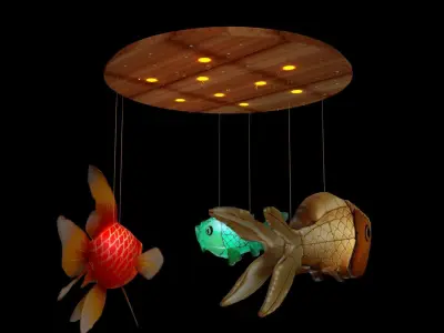 Chinese fish  lantern  3D model