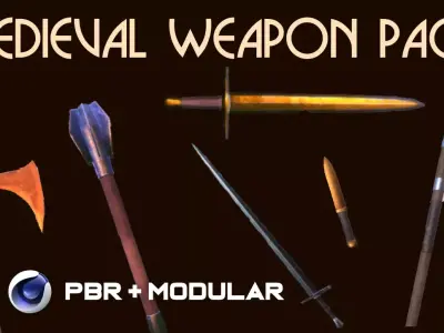 Medieval Weapons Pack Low-poly 3D model purchase