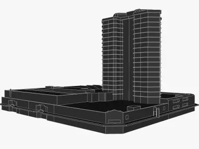 Ocean Plaza Resort Low-poly 3D model