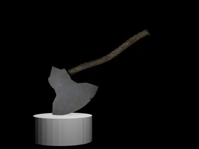 runed viking axe Low-poly 3D model