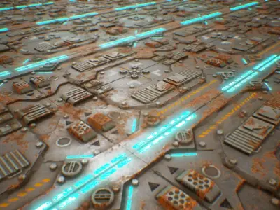 PBR Sci-Fi Industrial Texture 45 Low-poly 3D model