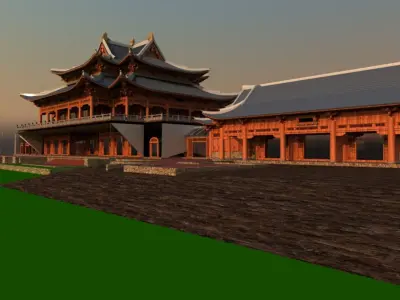 Chinese ancient building  3D model purchase