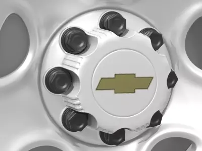 Chevrolet Steel Wheel Rim with All Terrain Tire 3D model