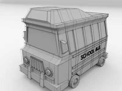 Cartoon School Bus 3D model purchase