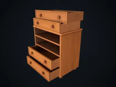Classic chest of drawers Low-poly 3D model